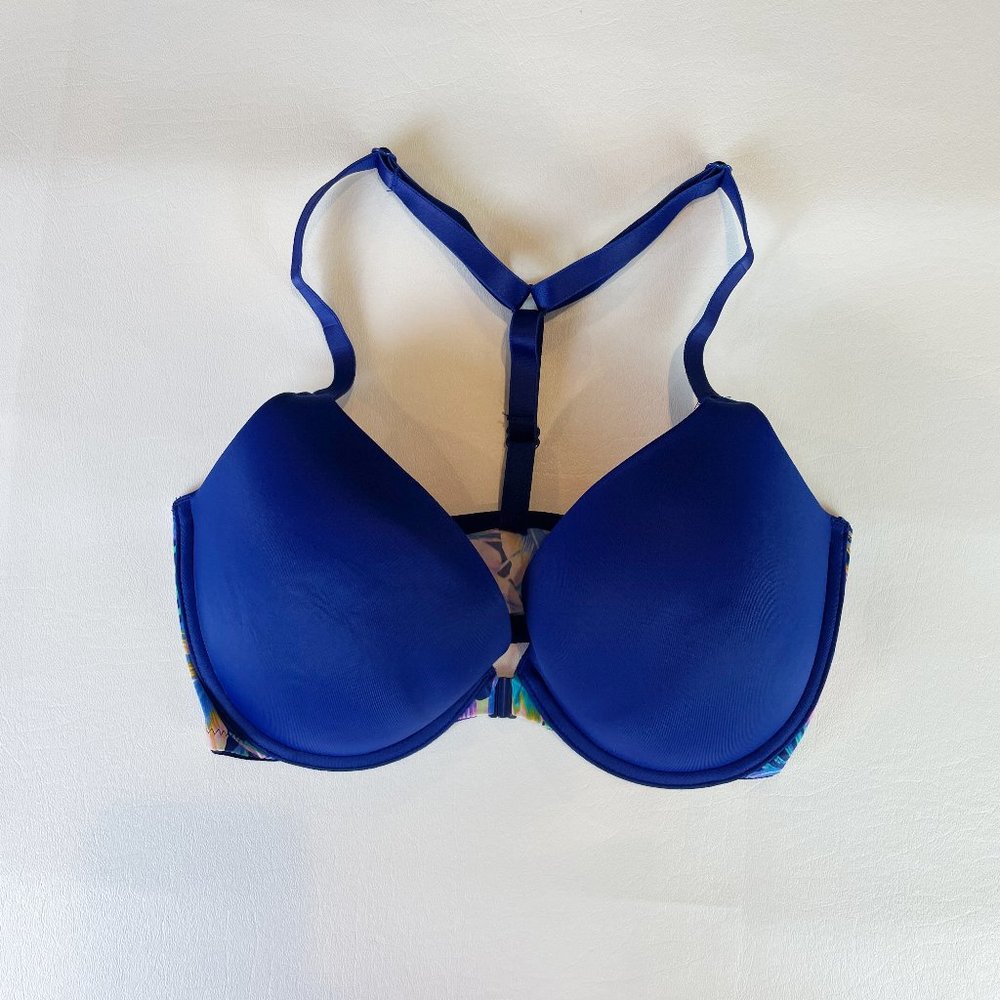 NWOT Victoria's Secret PINK Bra 32DD Wear Everywhere Push-Up Blue Tropical